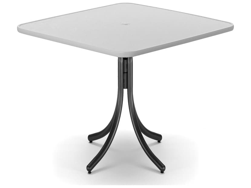 Telescope Casual Value Hammered MGP Square Outdoor Patio Counter Table with Umbrella Hole