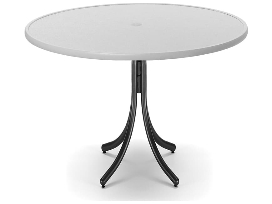 Telescope Casual Value Hammered MGP Round Outdoor Bar Table with Umbrella Hole
