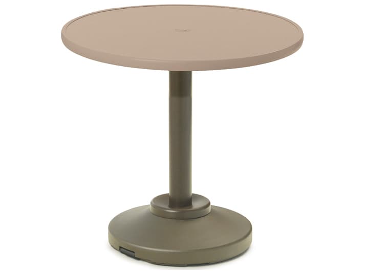 Telescope Casual Value Hammered MGP Round Outdoor Patio Counter Table with Umbrella Hole