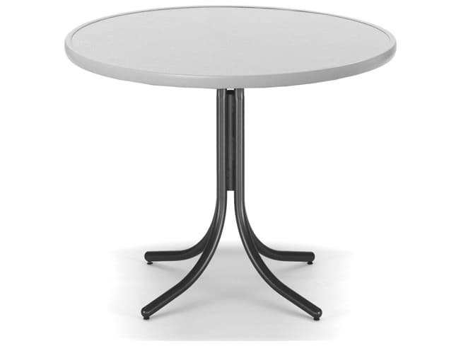 Telescope Casual Value Hammered MGP Round Outdoor Bar Table with Umbrella Hole