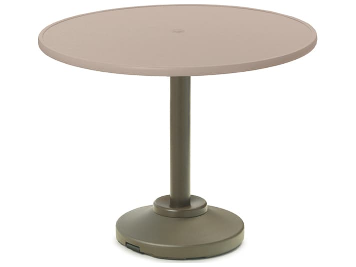 Telescope Casual Value Hammered MGP Round Outdoor Counter Table with Umbrella Hole