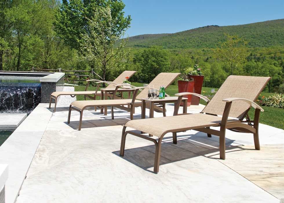 Telescope Casual Belle Isle Sling Aluminum Patio Lounge Set