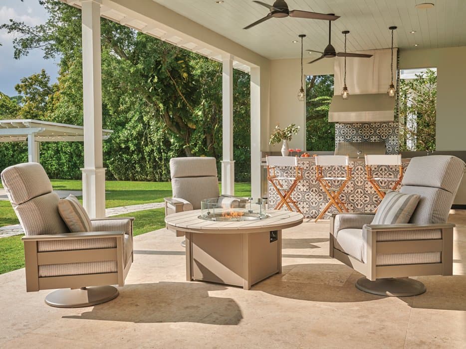 Telescope Casual Leeward MGP Deep Seat Firepit Lounge Set