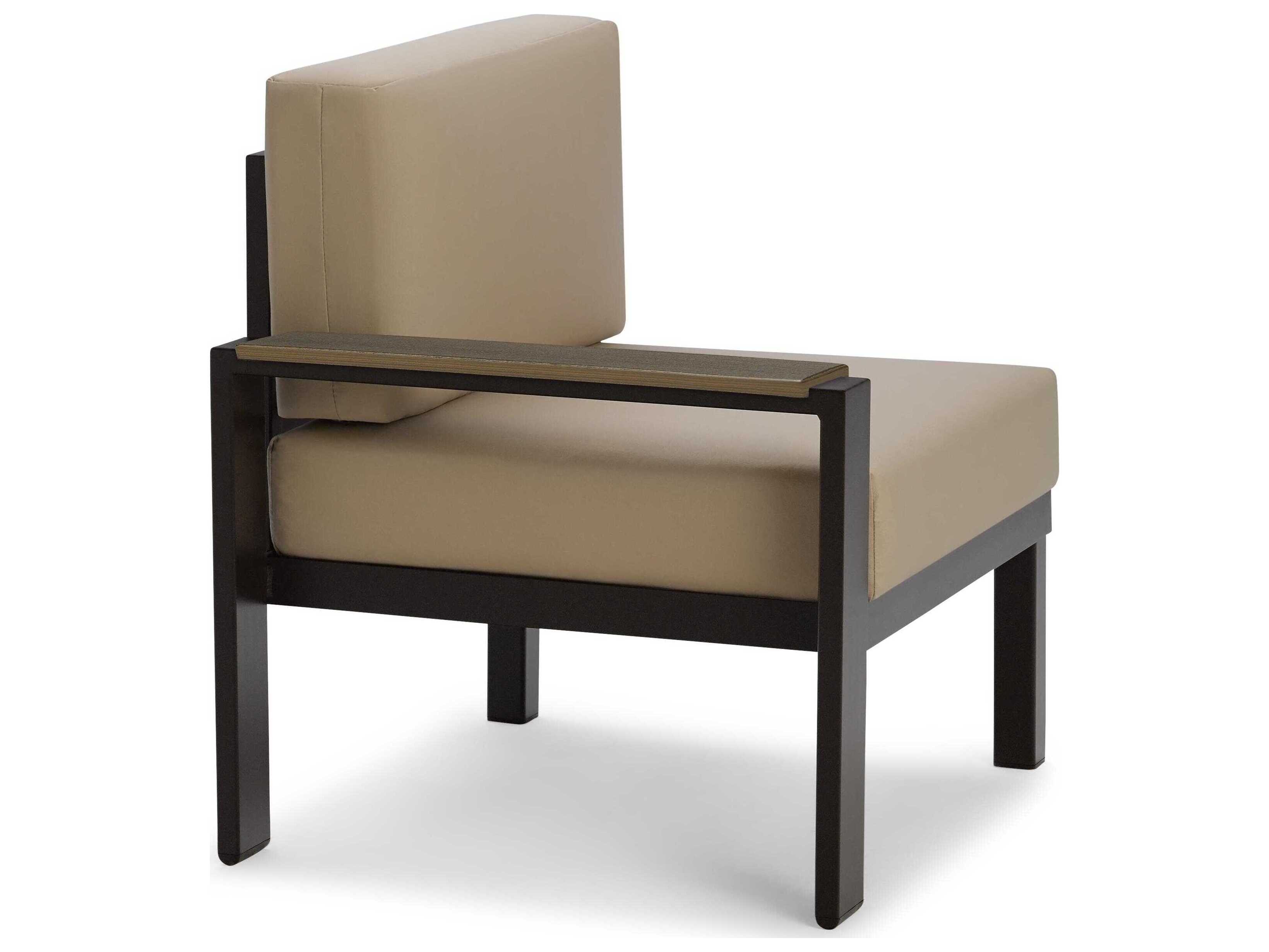 Telescope Casual Larssen Cushion Aluminum End/Arm Section Lounge Chair with Polymer Arms