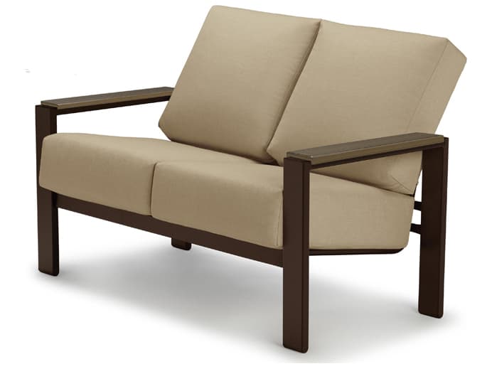 Telescope Casual Larssen Cushion Aluminum Loveseat with Polymer Arms