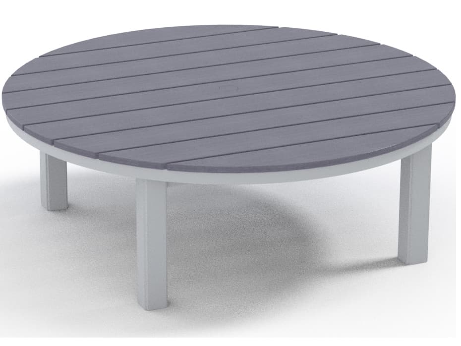 Telescope Casual Marine Grade Polymer Round Coffee Height Table with Umbrella Hole