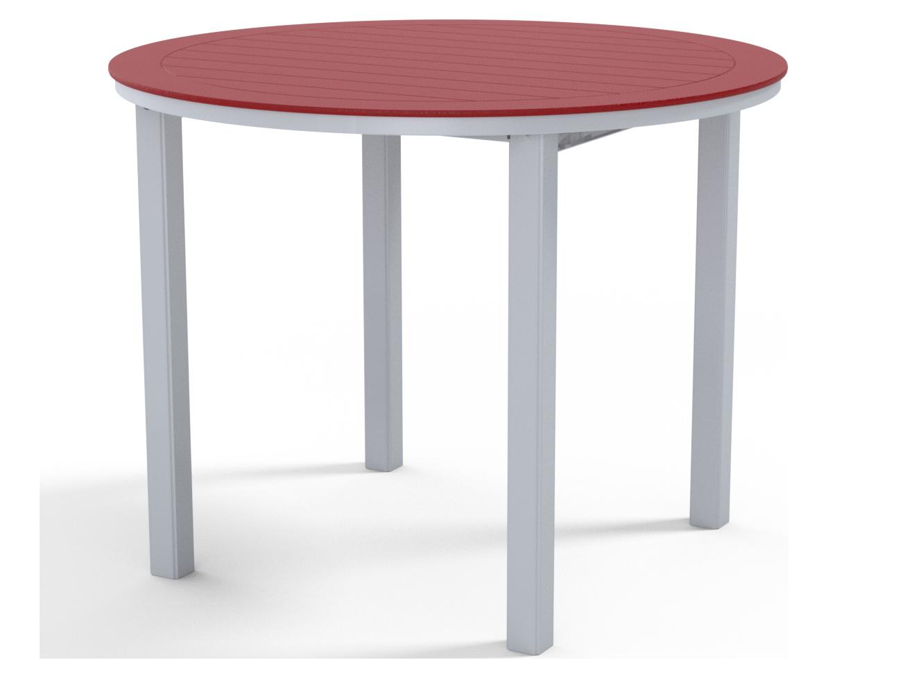 Telescope Casual Marine Grade Polymer Round Patio Bar Height Table with Umbrella Hole