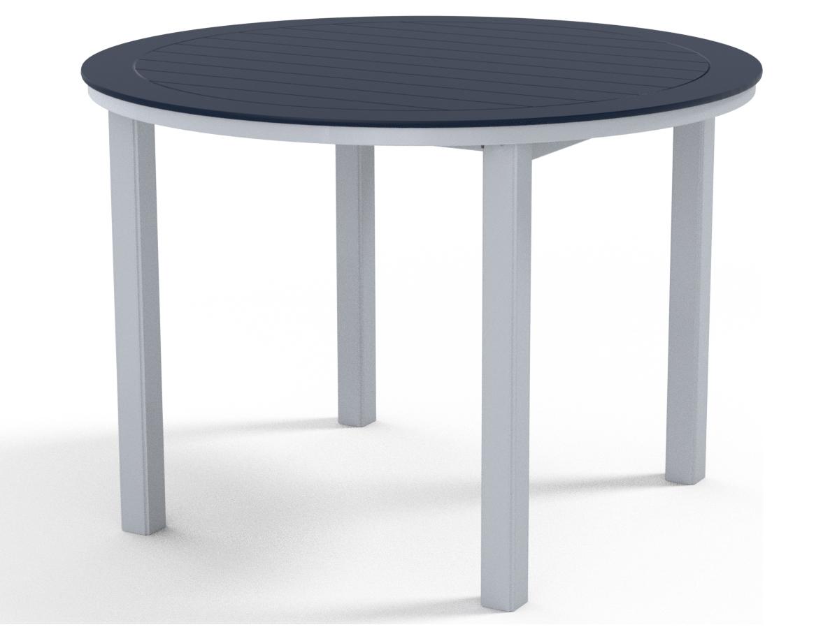 Telescope Casual Marine Grade Polymer Round Patio Counter Height Table with Umbrella Hole