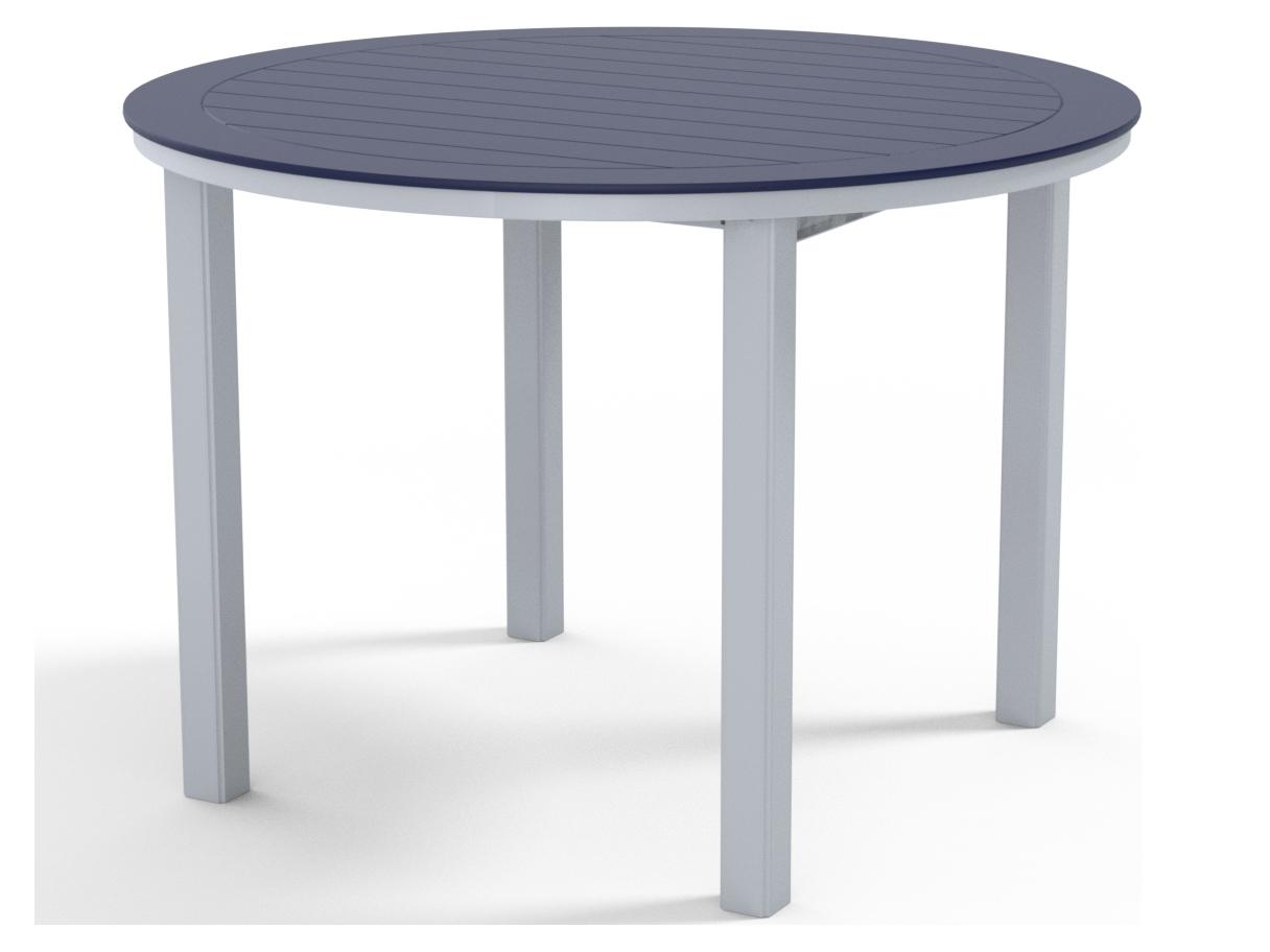 Telescope Casual Marine Grade Polymer Round Patio Counter Height Table with Umbrella Hole