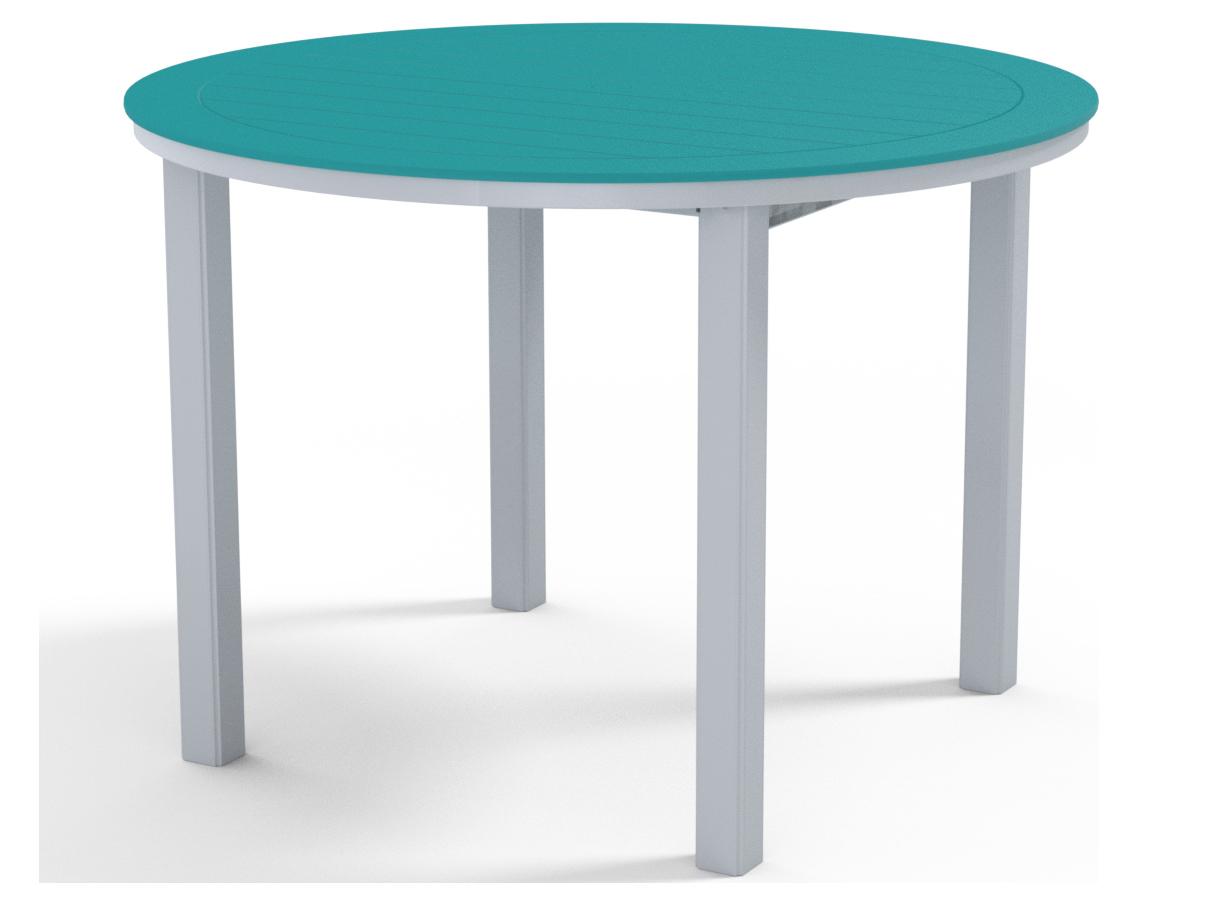 Telescope Casual Marine Grade Polymer Round Patio Counter Height Table with Umbrella Hole