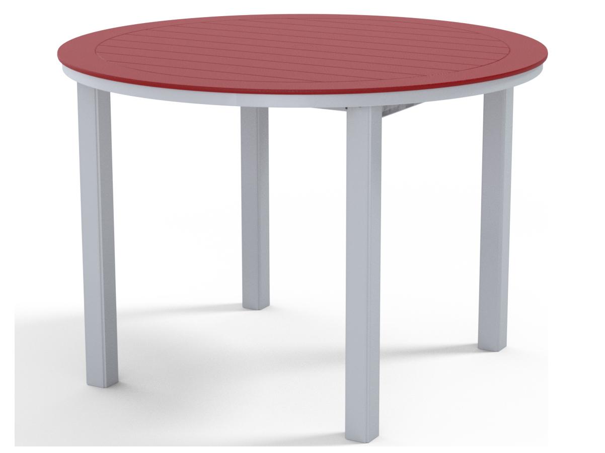 Telescope Casual Marine Grade Polymer Round Patio Counter Height Table with Umbrella Hole