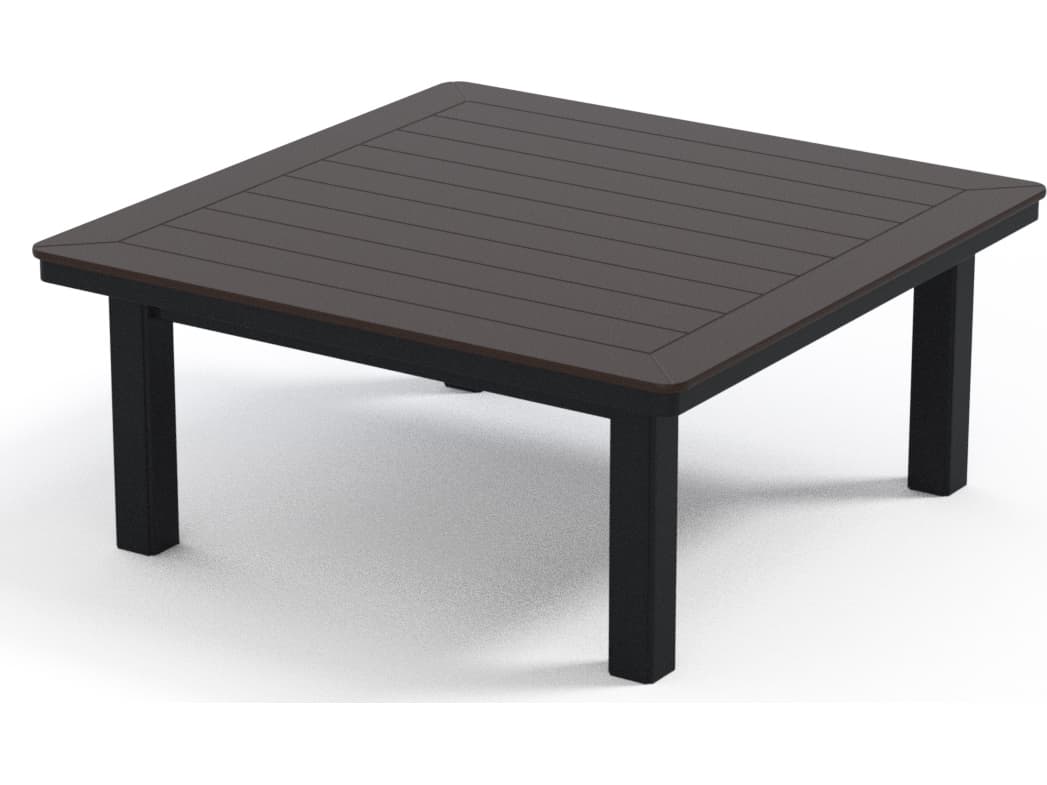 Telescope Casual Marine Grade Polymer Square Coffee Height Table with Umbrella Hole