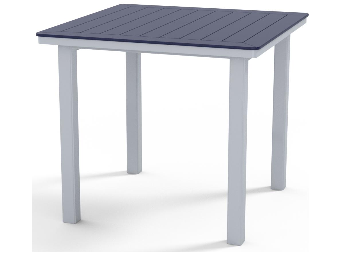 Telescope Casual Marine Grade Polymer Square Outdoor Counter Height Table with Umbrella Hole