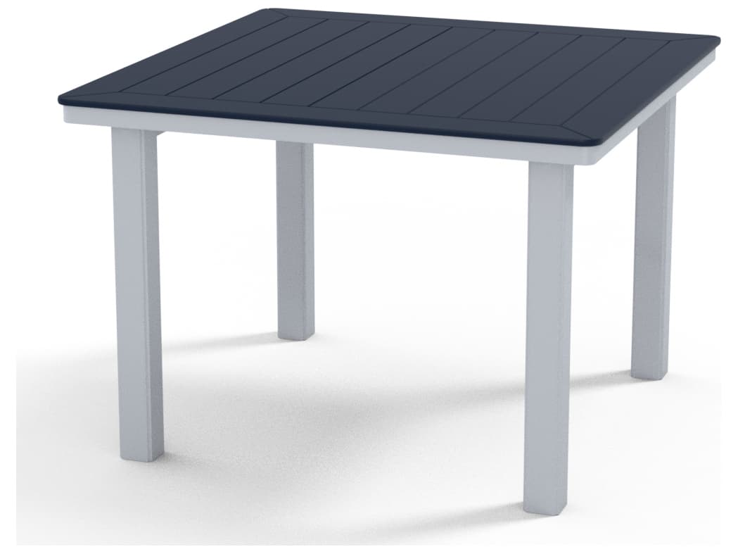 Telescope Casual Marine Grade Polymer Square Patio Dining Table with Umbrella Hole