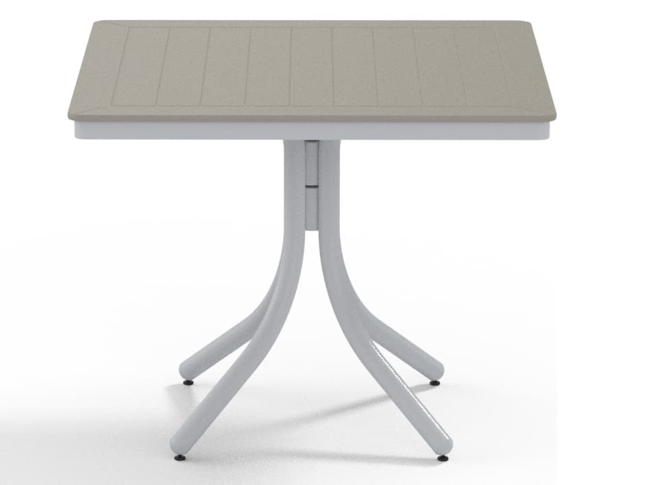 Telescope Casual Marine Grade Polymer Square Outdoor Patio Dining Table with Umbrella Hole