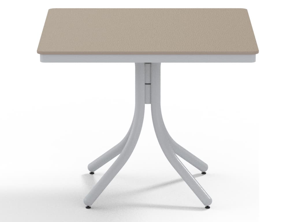 Telescope Casual Marine Grade Polymer Square Outdoor Patio Dining Table with Umbrella Hole