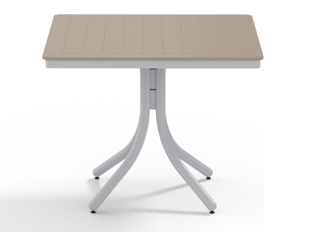 Telescope Casual Marine Grade Polymer Square Outdoor Patio Dining Table with Umbrella Hole