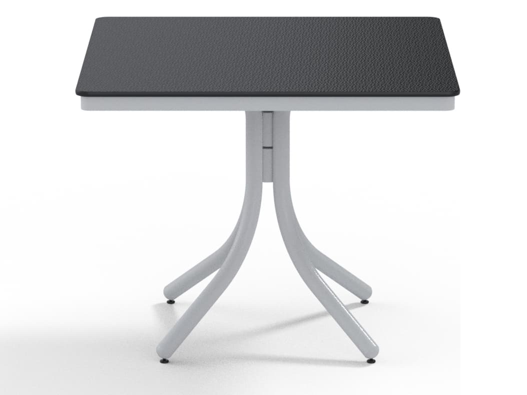 Telescope Casual Marine Grade Polymer Square Outdoor Patio Dining Table with Umbrella Hole