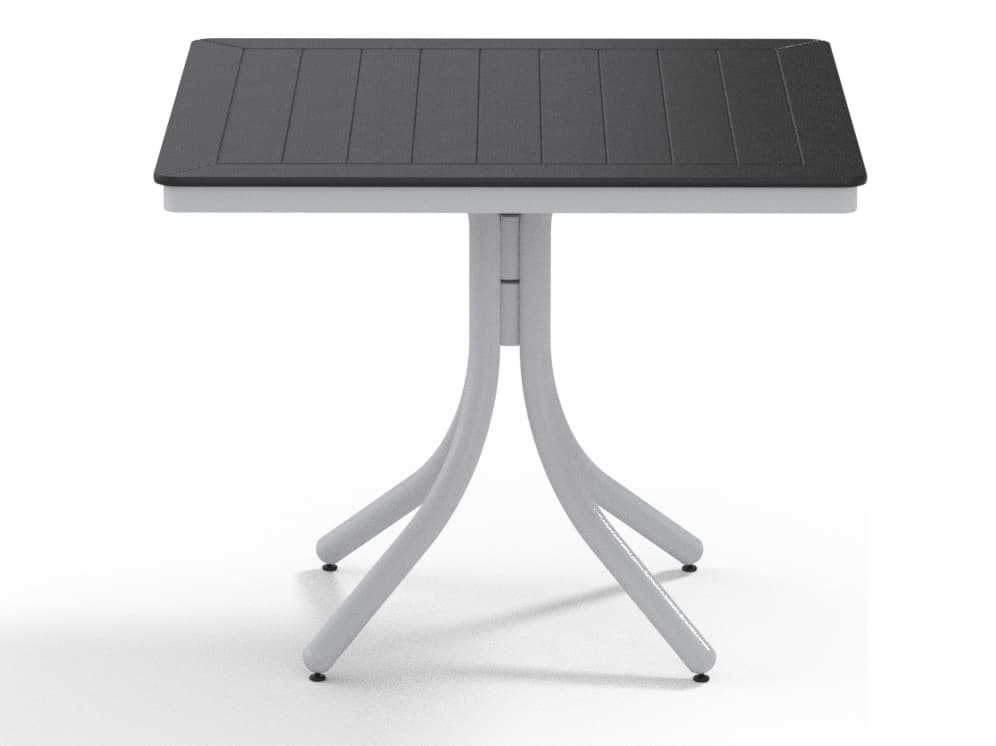 Telescope Casual Marine Grade Polymer Square Outdoor Patio Dining Table with Umbrella Hole