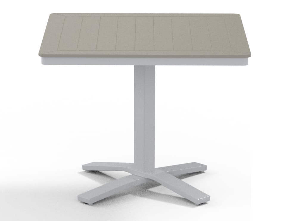 Telescope Casual Marine Grade Polymer Square Patio Dining Table with Umbrella Hole