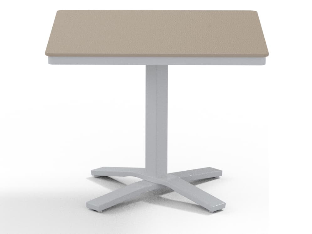 Telescope Casual Marine Grade Polymer Square Patio Dining Table with Umbrella Hole