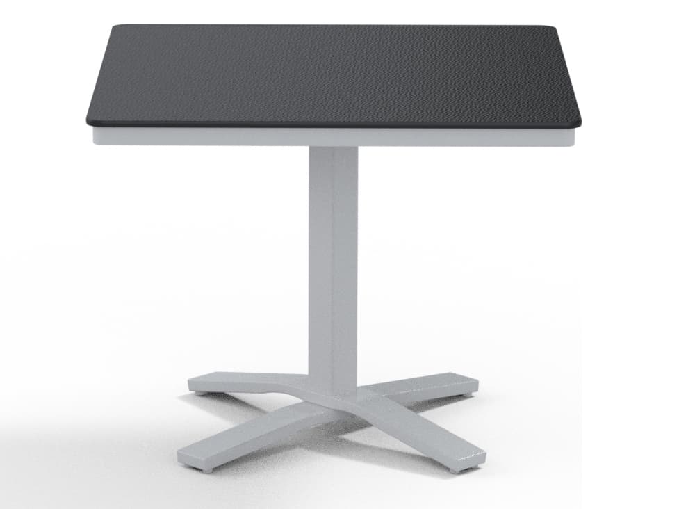 Telescope Casual Marine Grade Polymer Square Patio Dining Table with Umbrella Hole