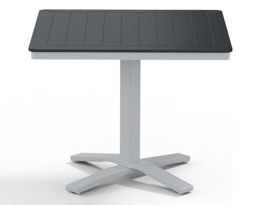 Telescope Casual Marine Grade Polymer Square Patio Dining Table with Umbrella Hole