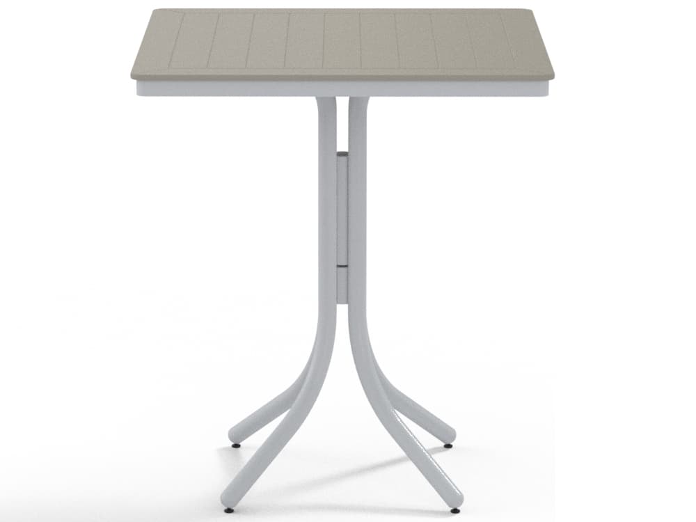 Telescope Casual Marine Grade Polymer Square Outdoor Patio Bar Height Table with Umbrella Hole