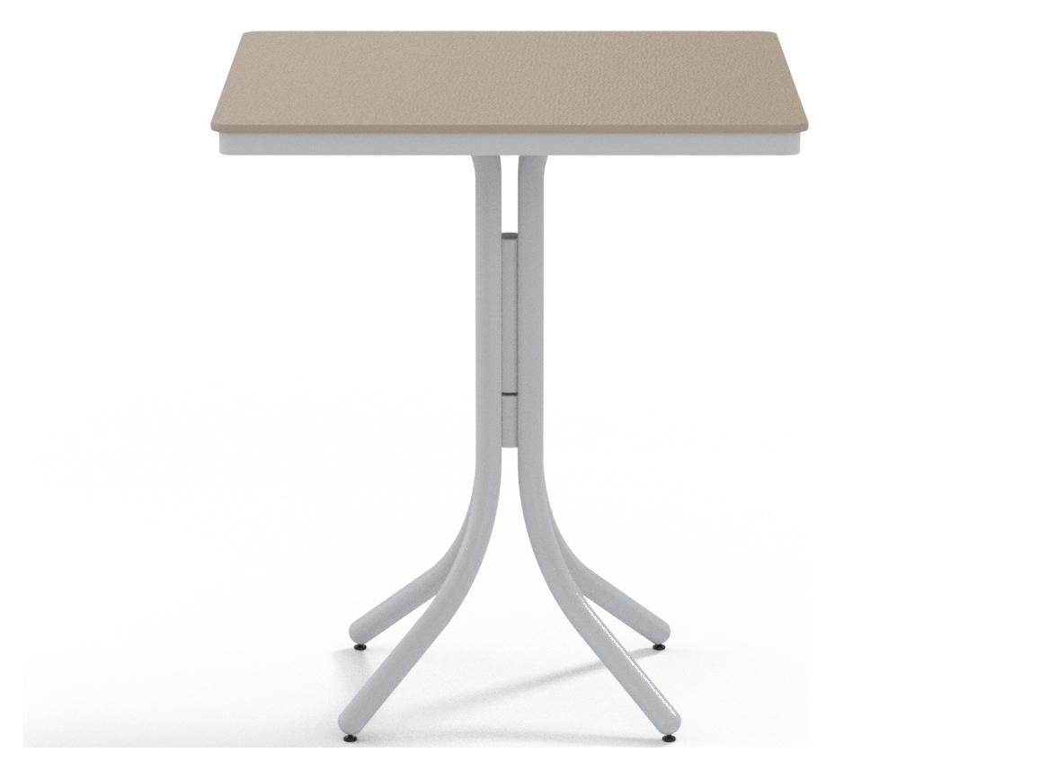 Telescope Casual Marine Grade Polymer Square Outdoor Patio Bar Height Table with Umbrella Hole