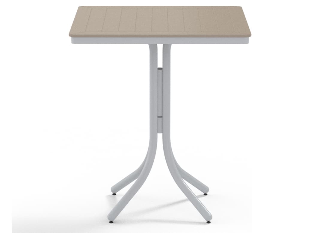 Telescope Casual Marine Grade Polymer Square Outdoor Patio Bar Height Table with Umbrella Hole