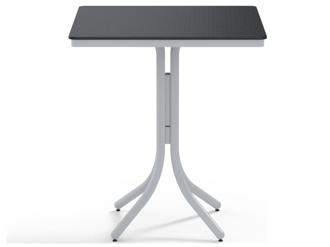 Telescope Casual Marine Grade Polymer Square Outdoor Patio Bar Height Table with Umbrella Hole