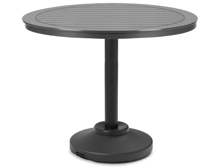 Telescope Casual Marine Grade Polymer Round Patio Bar Table with Umbrella Hole