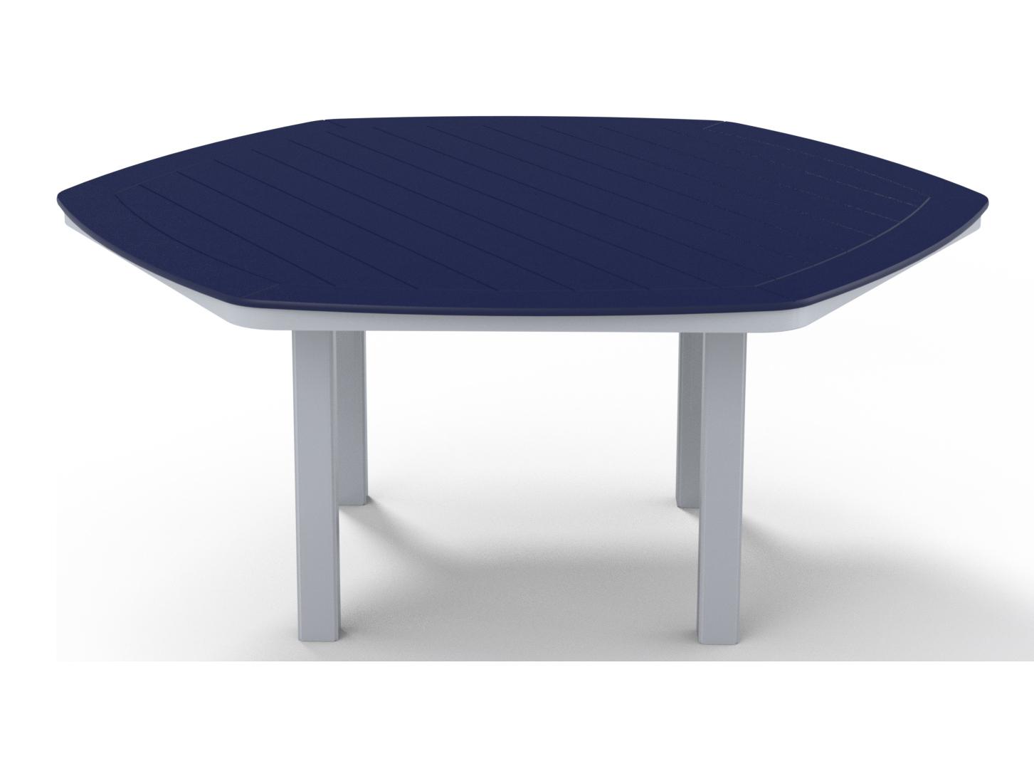 Telescope Casual Marine Grade Polymer Hexagon Patio Dining Table with Umbrella Hole