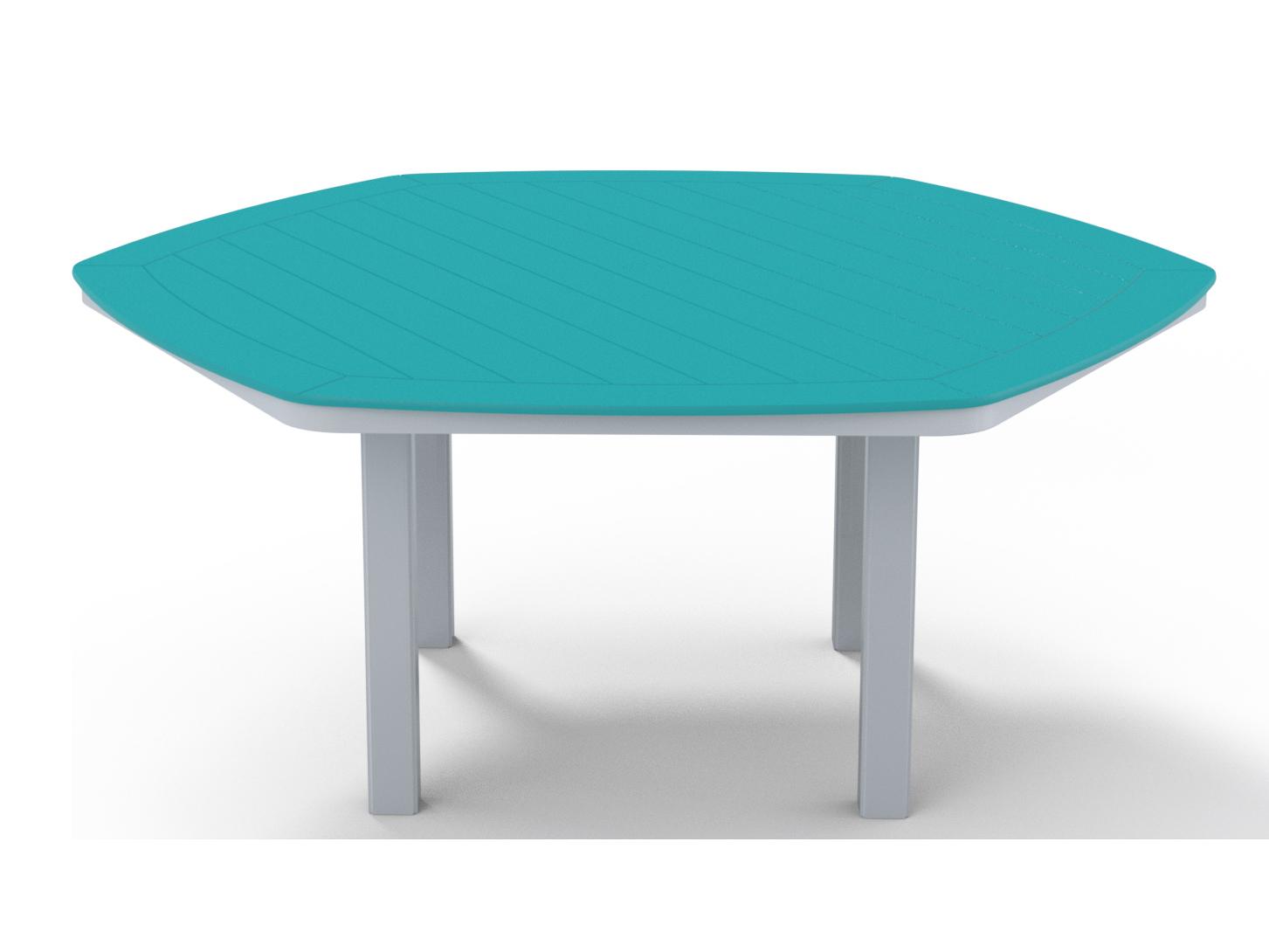 Telescope Casual Marine Grade Polymer Hexagon Patio Dining Table with Umbrella Hole