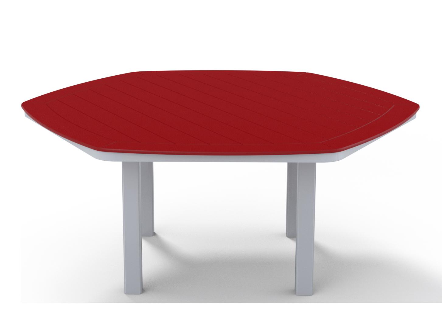 Telescope Casual Marine Grade Polymer Hexagon Patio Dining Table with Umbrella Hole