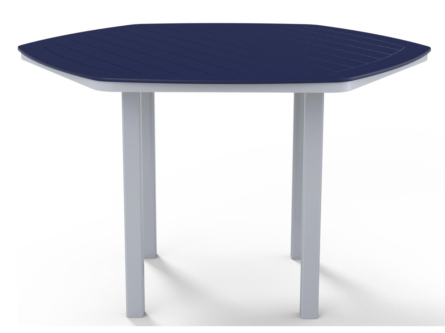 Telescope Casual Marine Grade Polymer Hexagon Patio Bar Height Table with Umbrella Hole