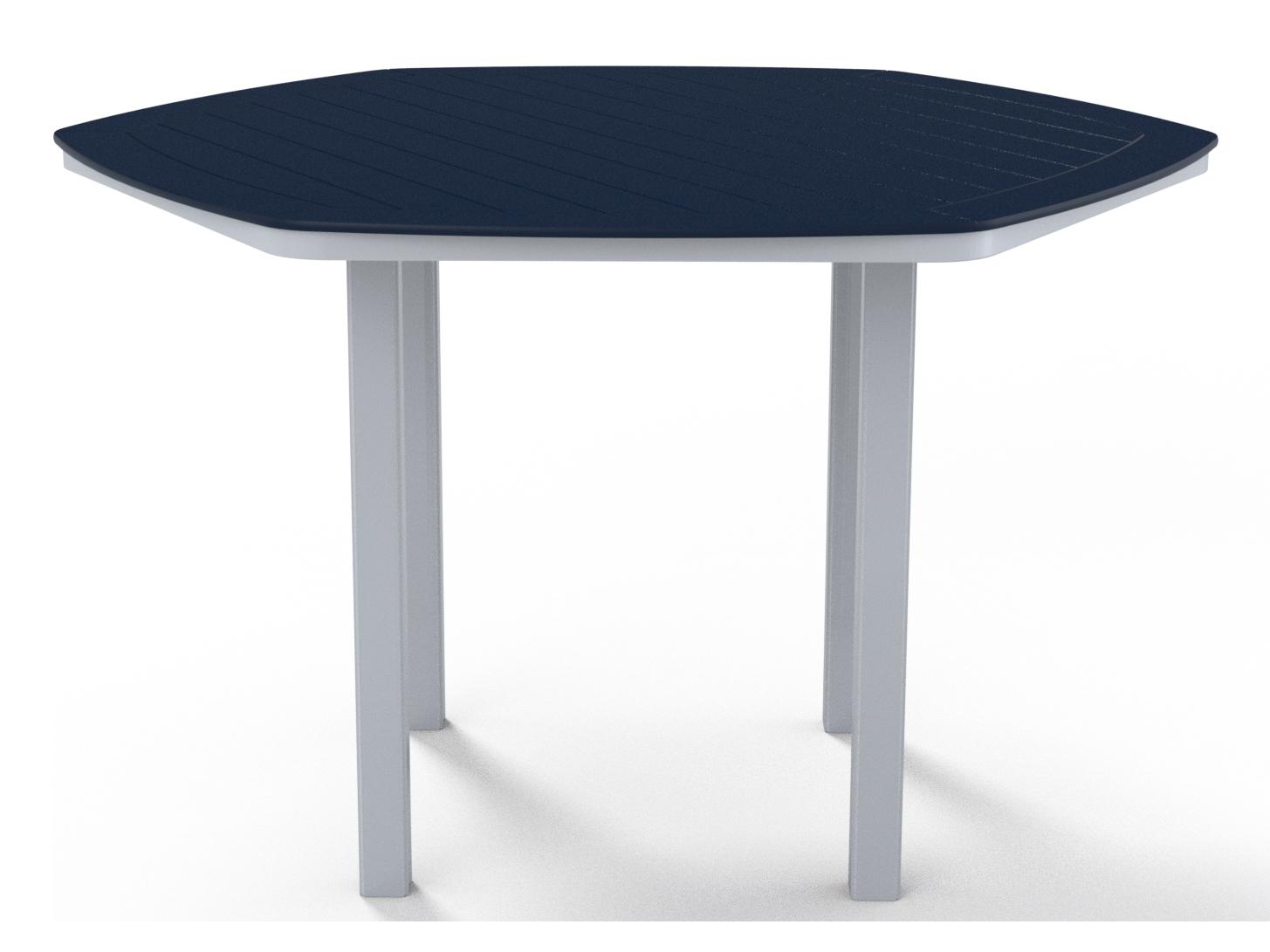 Telescope Casual Marine Grade Polymer Hexagon Patio Bar Height Table with Umbrella Hole