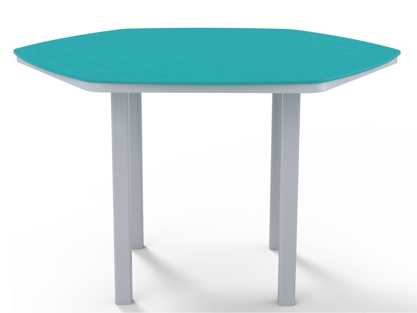 Telescope Casual Marine Grade Polymer Hexagon Patio Bar Height Table with Umbrella Hole