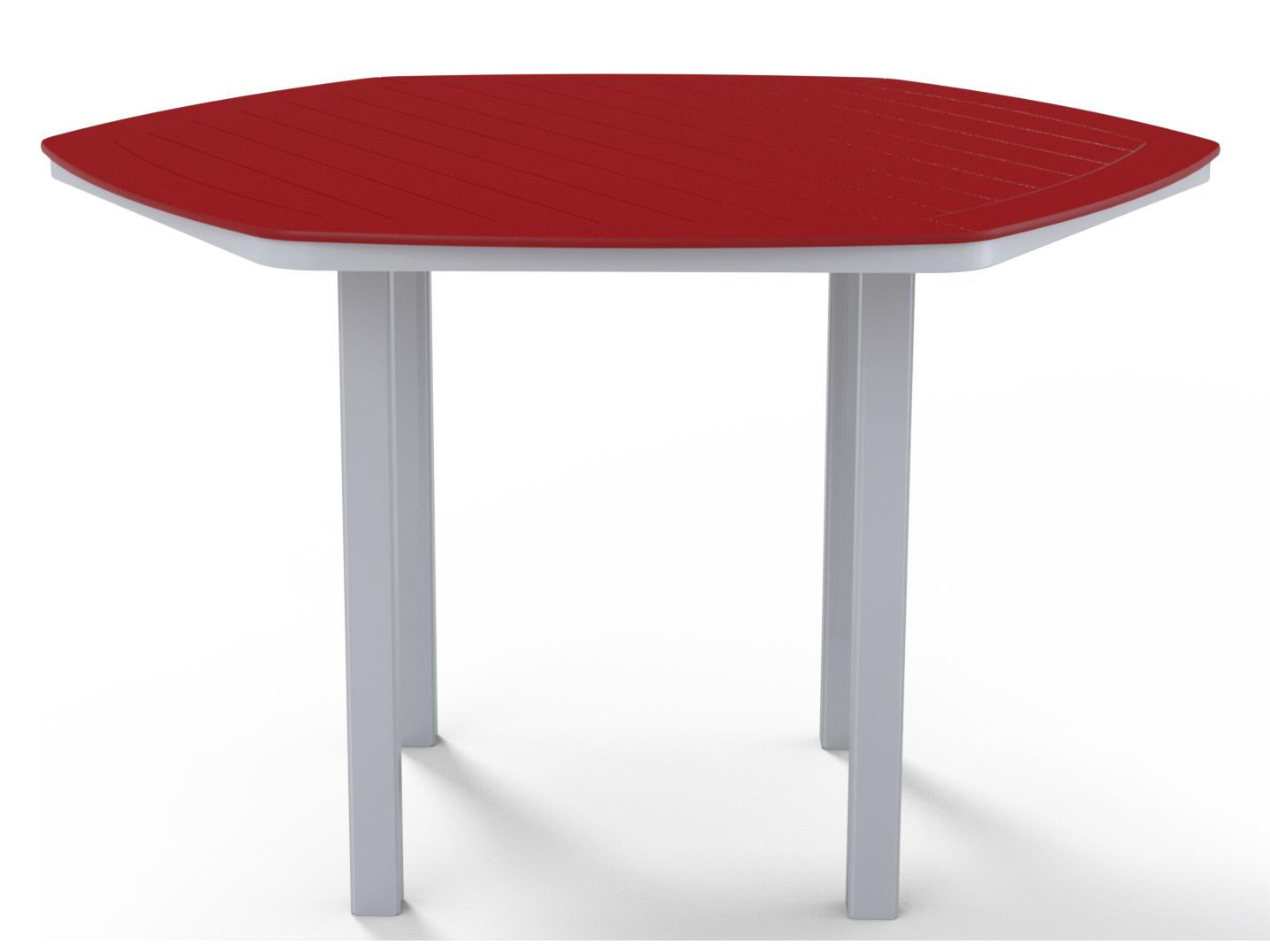 Telescope Casual Marine Grade Polymer Hexagon Patio Bar Height Table with Umbrella Hole