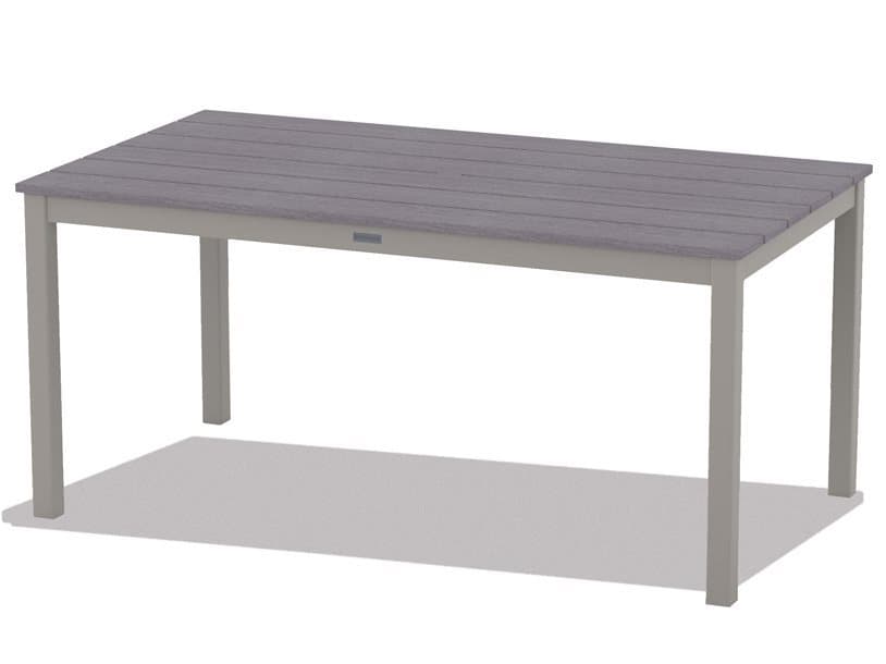 Telescope Casual Marine Grade Polymer Rectangular Outdoor Dining Table with Umbrella Hole