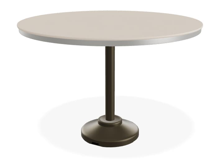 Telescope Casual Marine Grade Polymer Round Patio Counter Height Table with Umbrella Hole