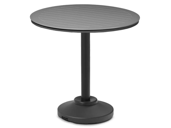 Telescope Casual Marine Grade Polymer Round Outdoor Bar Table with Umbrella Hole