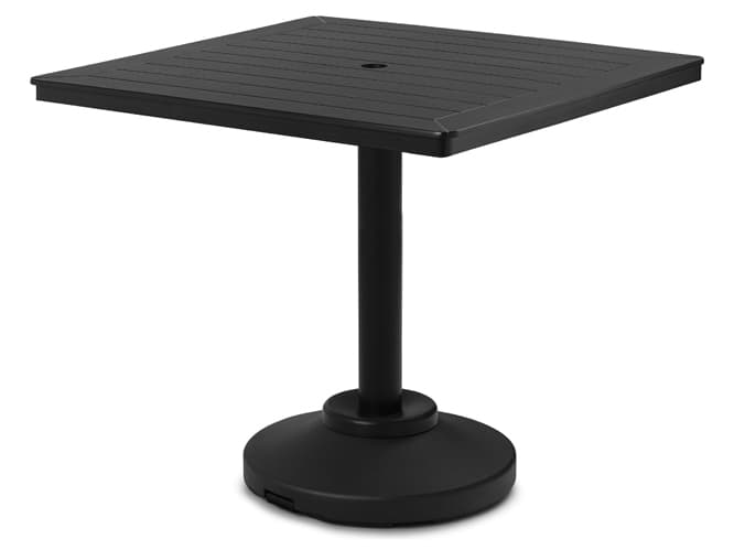 Telescope Casual Marine Grade Polymer Square Patio Counter Table with Umbrella Hole