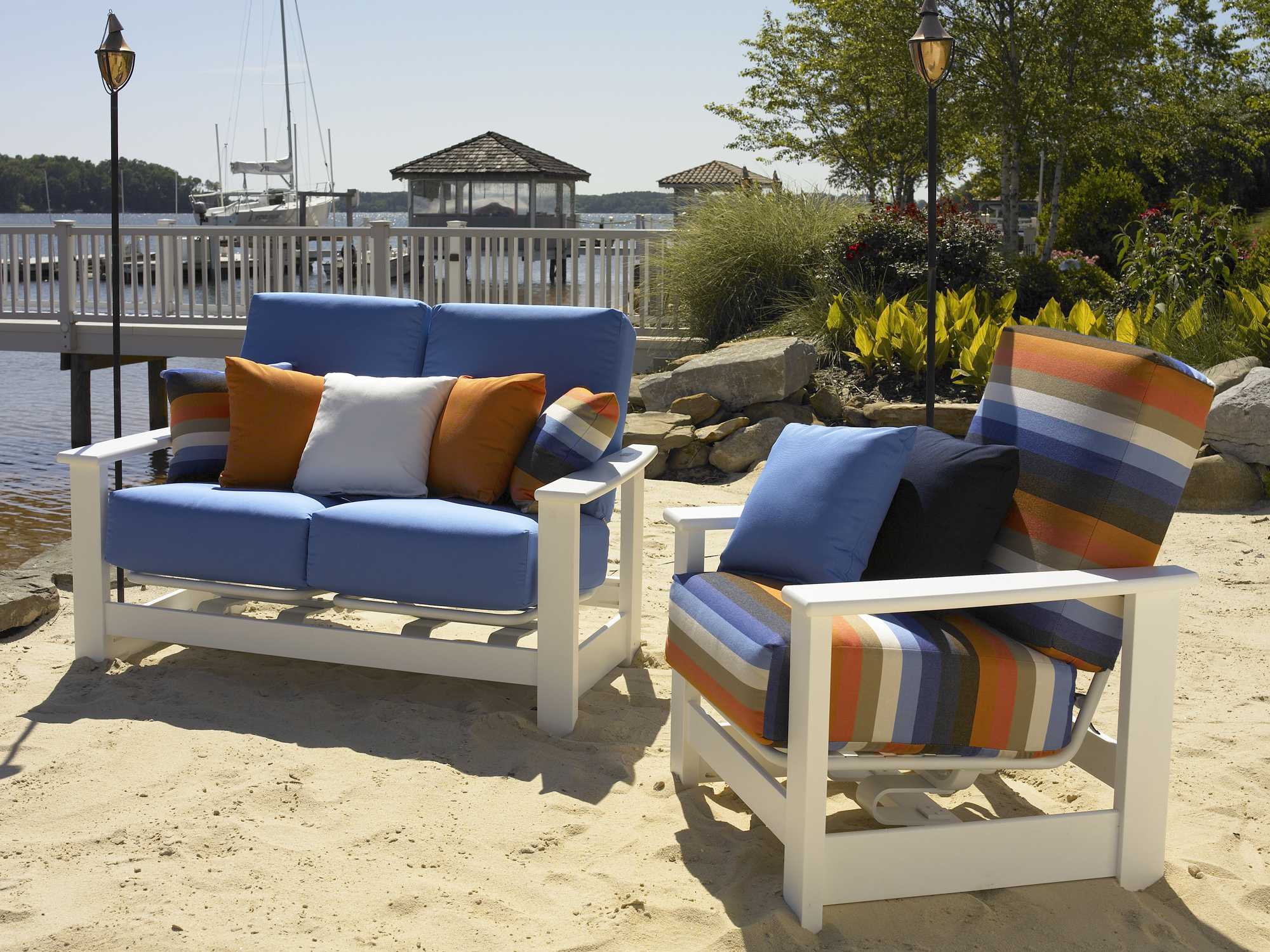 Telescope Casual Leeward Marine Grade Polymer Deep Seat Outdoor Lounge Set