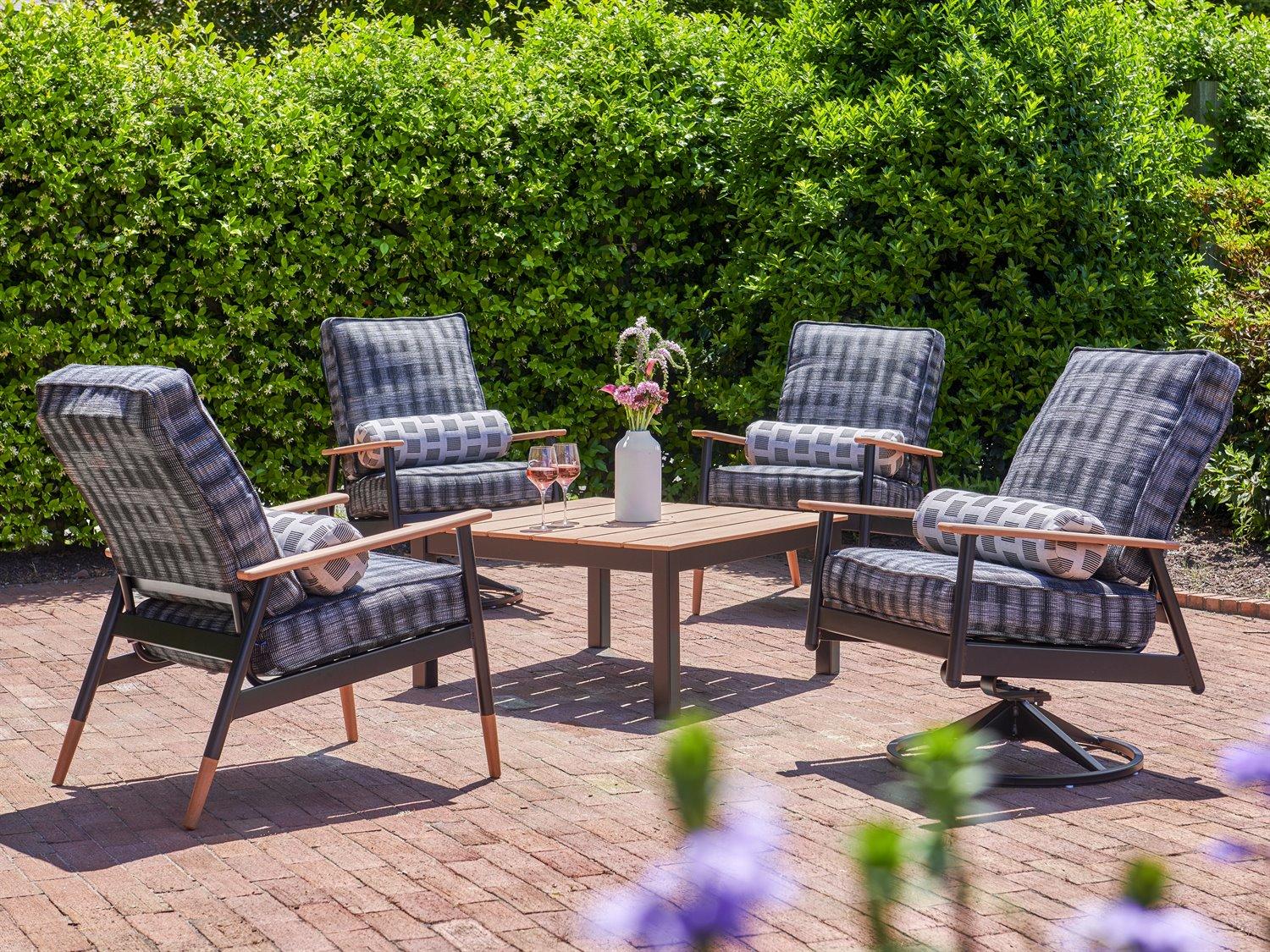 Telescope Casual Welles Cushion Aluminum Outdoor Patio Lounge Set