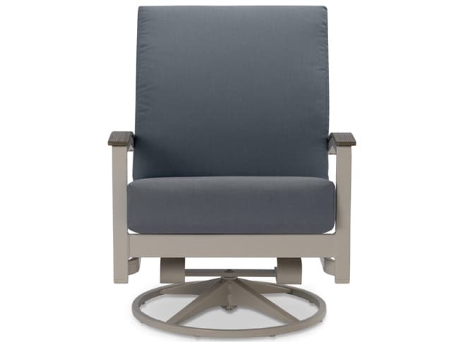 Telescope Casual Bazza Cushion Aluminum Swivel Rocker Lounge Chair with Polymer Arms