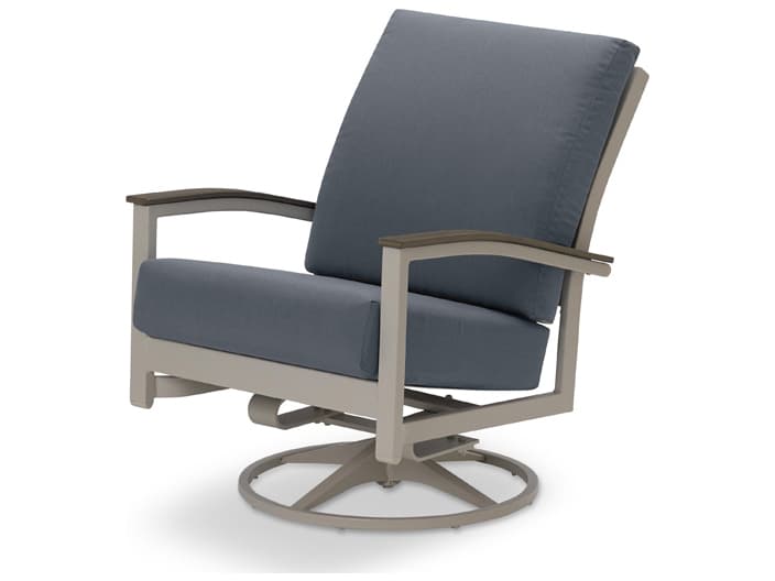 Telescope Casual Bazza Cushion Aluminum Swivel Rocker Lounge Chair with Polymer Arms