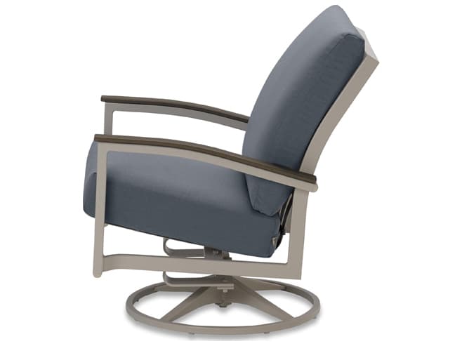 Telescope Casual Bazza Cushion Aluminum Swivel Rocker Lounge Chair with Polymer Arms