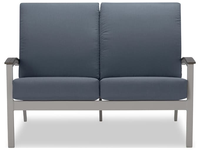 Telescope Casual Bazza Cushion Aluminum Loveseat with Polymer Arms