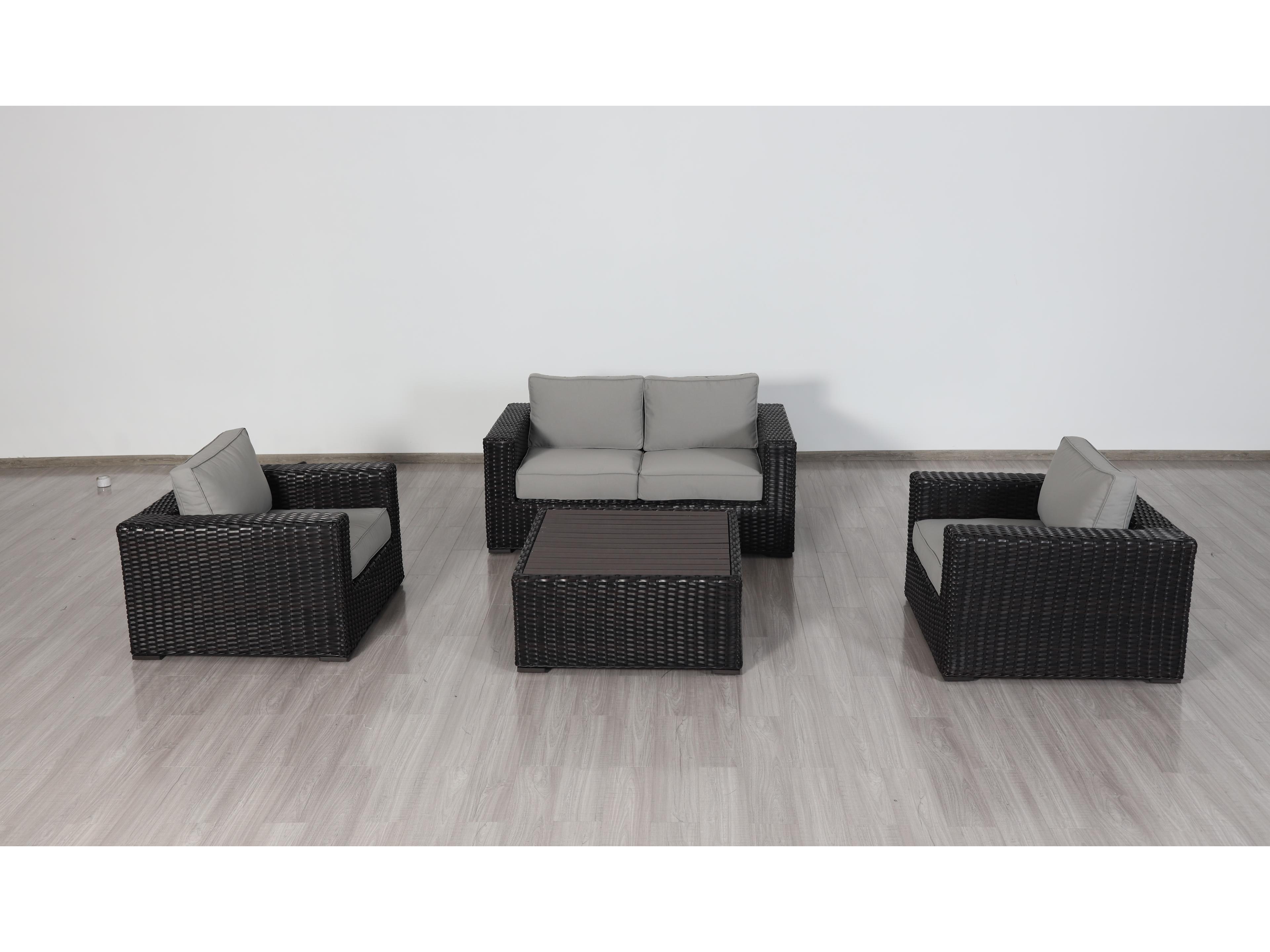 Teva Santa Monica Grey Wicker Rattan Outdoor Lounge Set